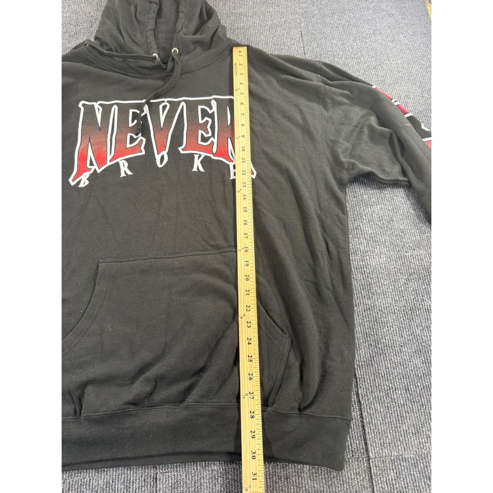 Never Broke Again Mens Hoodie Black Red Graphic Streetwear Fleece XXL - Picture 2 of 6